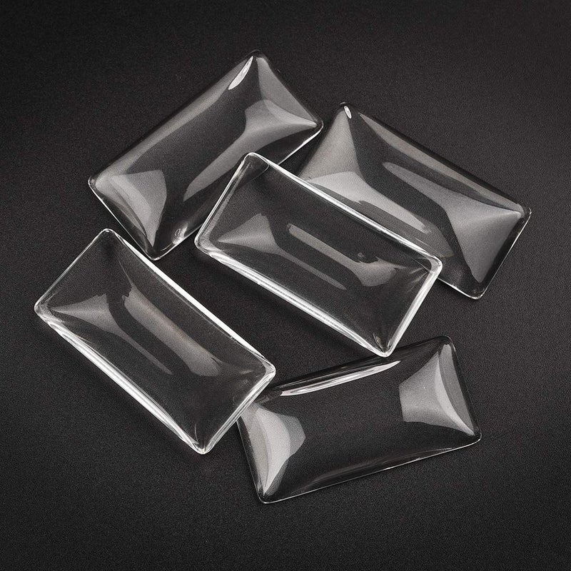 DROLE 30Pcs Large Pendant Trays Kit-15Pcs Cabochon Bezel Trays with 15Pcs Rectangle Glass Dome Tiles for Jewelry Making 25Ã—50mm White K - Image 3